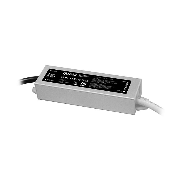 Блок питания Gauss 12V 15W IP66 2A 202023015 изображение 1 Блок питания Gauss 12V 15W IP66 2A 202023015 Фото № 1