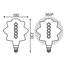 Лампа светодиодная филаментная Gauss E27 8W 2400K золотая 161802008 4