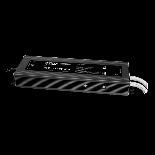 Блок питания Gauss 12V 200W IP66 20A 202023200 изображение 1 Блок питания Gauss 12V 200W IP66 20A 202023200 Фото № 1