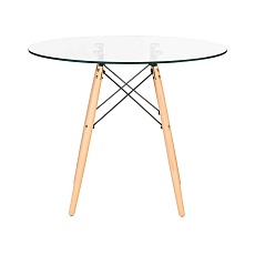 Стол обеденный DOBRIN CHELSEA`90 GLASS (ножки светлый бук, столешница стекло) 109-1-TD-LMZL CHELSEA`90 GLASS 3