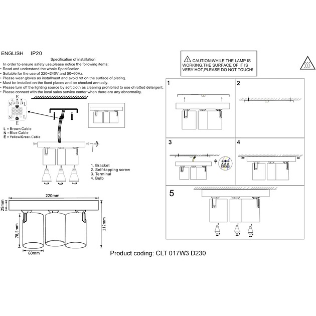 Спот Crystal Lux CLT 017W3 D230 WH Фото № 2