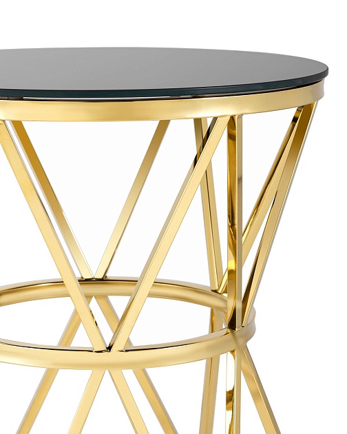 Журнальный стол Stool Group Вива D50 черное стекло/сталь золото УТ000004640 Фото № 3