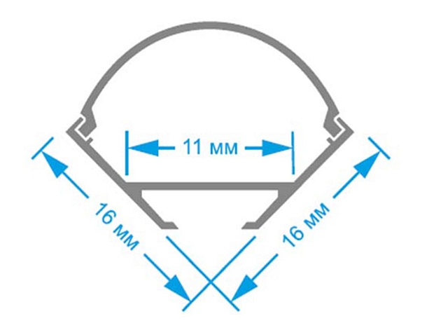 Профиль угловой накладной с рассеивателем серебро 1м Apeyron 08-08 Фото № 2