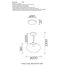 Подвесной светильник Crystal Lux Malaga SP1 D200 Cooper 1