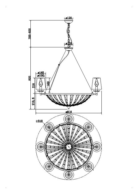 Подвесная люстра Maytoni Pantheon H021PL-08CH Фото № 3