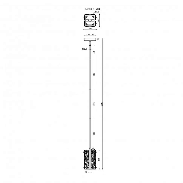 Подвесной светильник iLamp Panorama P4688-1 MBK Фото № 2