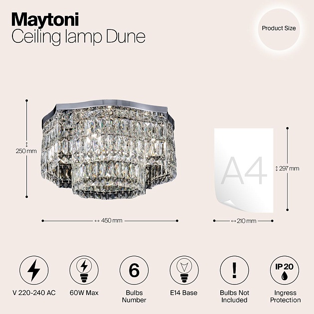 Потолочная люстра Maytoni Dune DIA005CL-06CH Фото № 2