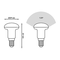 Лампа светодиодная Gauss E14 4W 6500K матовая 106001304 4