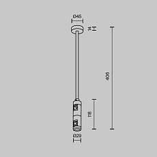 Крепление потолочное Medium двойное 300мм Maytoni Technical TRA158C-D1-PT 3