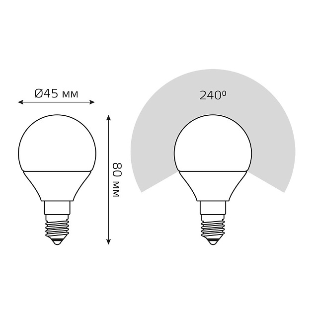 Лампа светодиодная Gauss E14 10W 6500K матовая 53130 Фото № 5