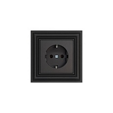 Розетка 2P Liregus Retro черный матовый 29-222