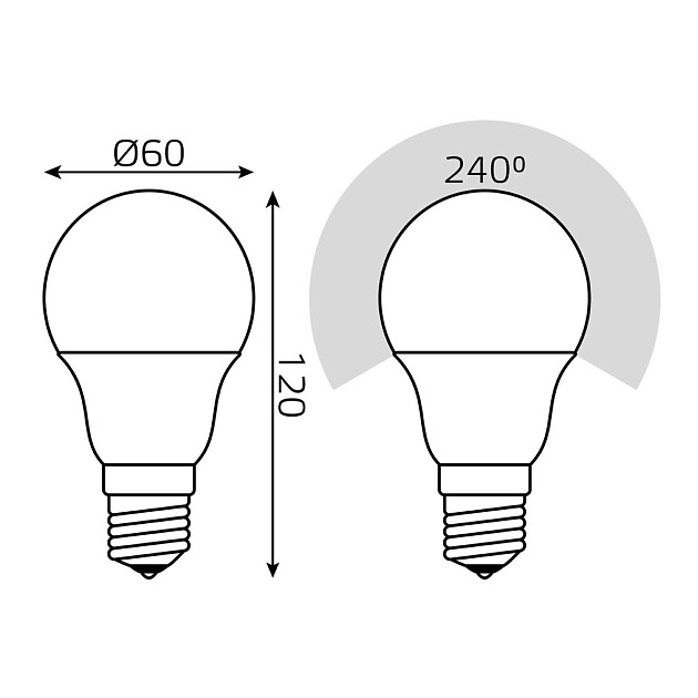Лампа светодиодная Gauss E27 10W 3000K матовая 102502110 Фото № 3