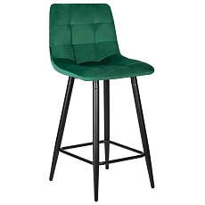 Стул полубарный DOBRIN OLIVIA (черные матовые ножки, зелёный велюр (108-64)) 8078-1-LML OLIVIA