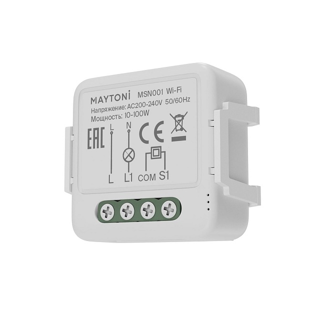 Wi-Fi выключатель одноканальный (без нуля) Maytoni Technical Smart home MSN001 Фото № 1