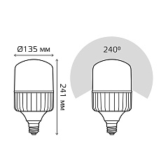 Лампа светодиодная Gauss E40 80W 4000K матовая 63428 2