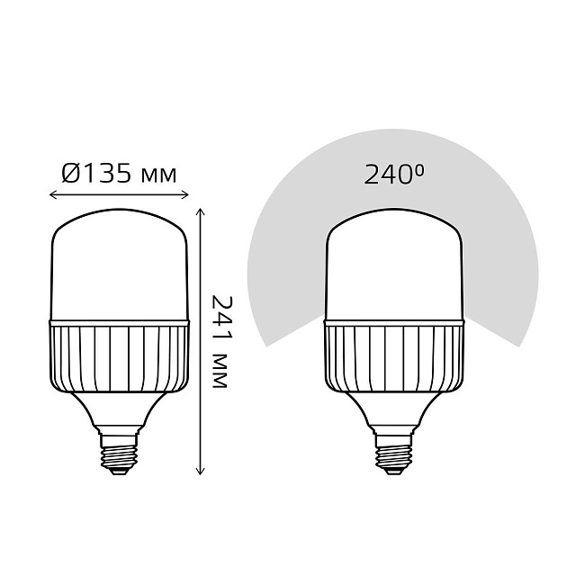 Лампа светодиодная Gauss E40 80W 4000K матовая 63428 изображение 3 Лампа светодиодная Gauss E40 80W 4000K матовая 63428 Фото № 3