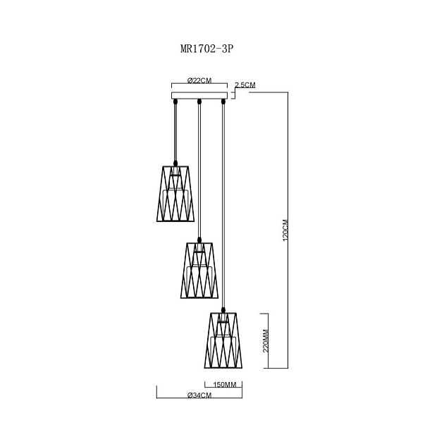 Подвесной светильник MyFar Scrum MR1702-3P Фото № 2