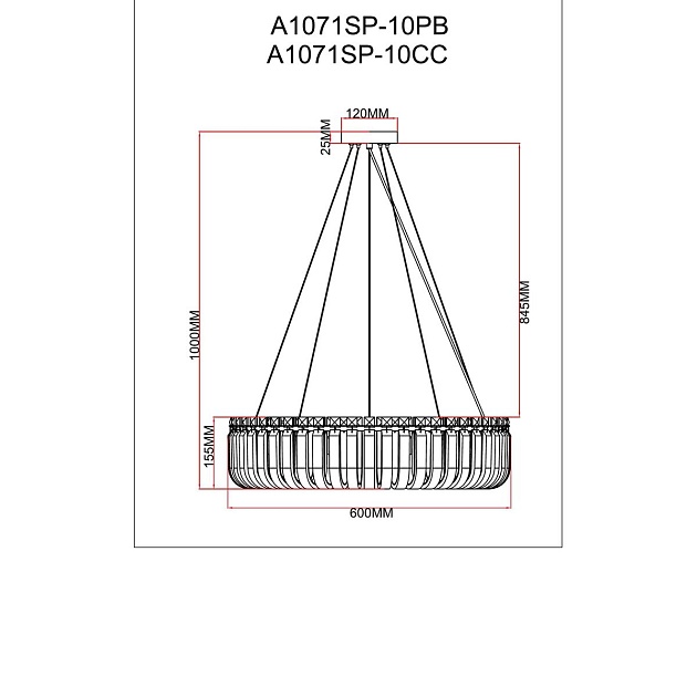 Подвесной светильник Arte Lamp Mayotte A1071SP-10CC Фото № 2