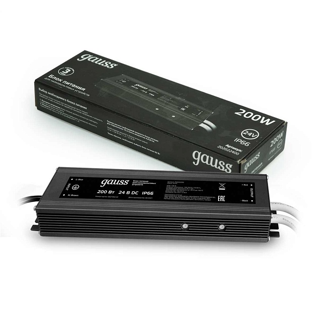 Блок питания Gauss 200W 24V IP66 202022400 Фото № 5