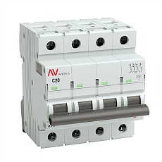 Выключатель автоматический AV-6 4P 20A (C) 6kA EKF AVERES mcb6-4-20C-av