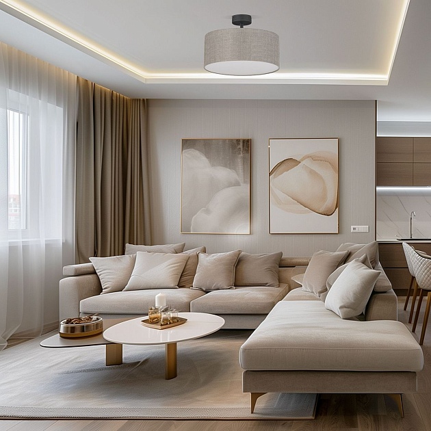 Потолочный светильник TK Lighting 6247 Rondo Linen Фото № 2