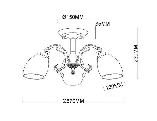 Потолочная люстра MyFar Ceiling Biene MR1522-3C Фото № 2