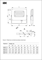 Прожектор светодиодный IEK СДО 07-30 30W 6500K LPDO701-30-K03 1