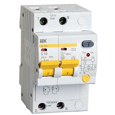 KARAT Дифференциальный автомат АД12M 2P C10 30мА тип A IEK MAD12-2-010-C-030