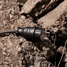 Вилка прямая влагозащищенная, с/з, 16 А, IP44 каучук REXANT 111-001 1