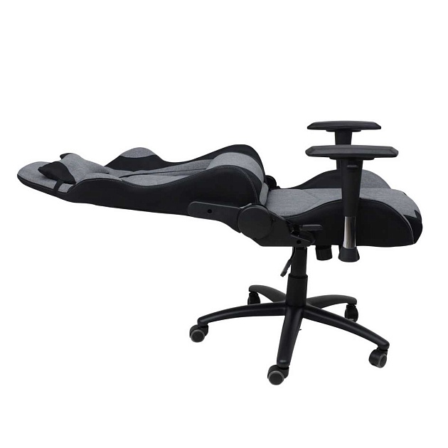 Игровое кресло AksHome Savage серый + черный, ткань 83800 Фото № 8