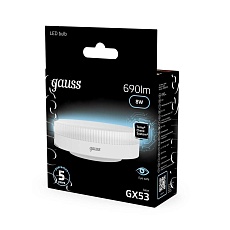 Лампа светодиодная Gauss GX53 8W 4100K матовая 108008208 2