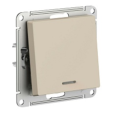 Выключатель одноклавишный Systeme Electric AtlasDesign 10A 250V с подсветкой песочный ATN001213