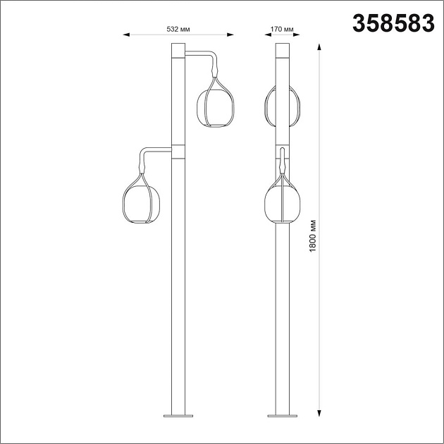 Садово-парковый светодиодный светильник Novotech Street Roca 358583 Фото № 2