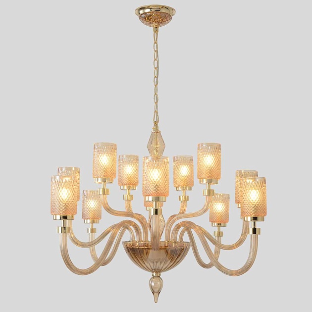 Подвесная люстра Crystal Lux SILVESTRO SP12 AMBER Фото № 1