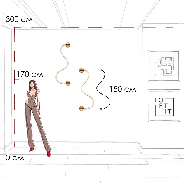 Настенный светильник LOFT IT Thread 10388W Brass Фото № 4