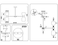 Подвесная люстра Ambrella light High Light LH56093 5