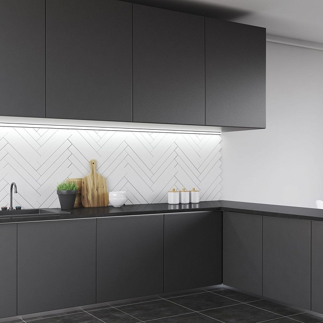 Профиль накладной с рассеивателем черный/белый 2м. Apeyron 08-03-ЧБ Фото № 11