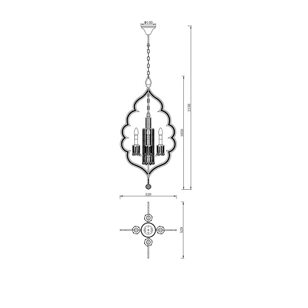 Подвесная люстра Lucia Tucci Tenerezza 5490.4 Gold Фото № 2