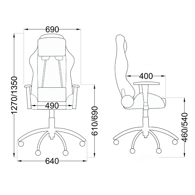 Игровое кресло AksHome Savage серый + черный, ткань 83800 Фото № 2