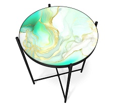 Журнальный стол Sheffilton SHT-CT8-3 лазурно голубой/черный муар 5093730105 1