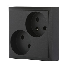 Розетка LK Studio двойная без з/к, со шторками (черный бархат) LK80 843608-1 1
