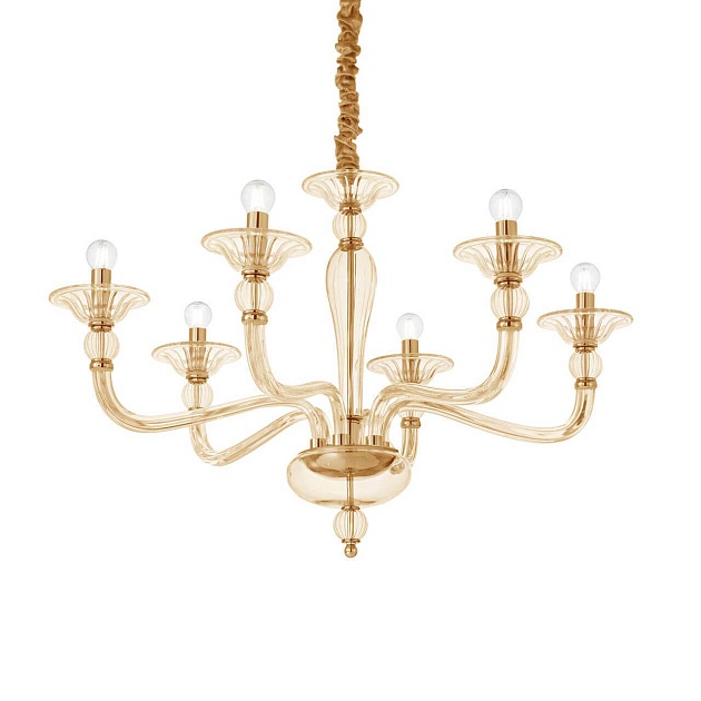 Подвесная люстра Ideal Lux Danieli SP6 Ambra 159942 изображение 1 Подвесная люстра Ideal Lux Danieli SP6 Ambra 159942 Фото № 1