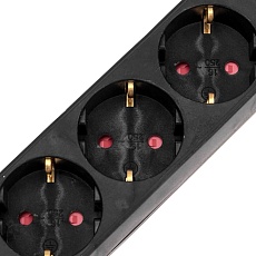 Удлинитель STANDARD 3 гнезда, 5м, 3х1,0мм², с/з, с выключателем, черный REXANT 13-4020 1