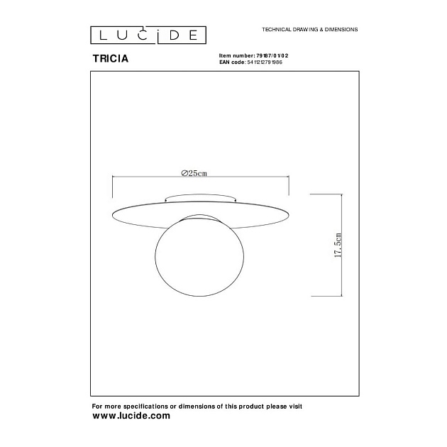 Потолочный светильник Lucide TRICIA 79187/01/02 Фото № 2