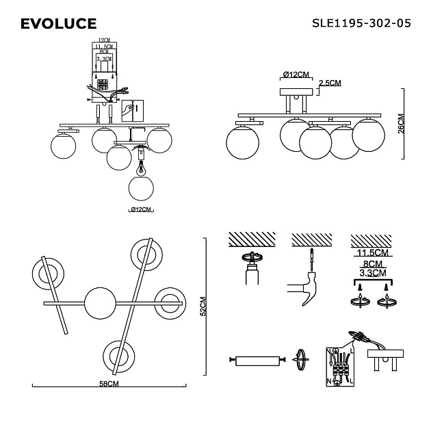 Потолочная люстра Evoluce Sierra SLE1195-302-05 Фото № 2