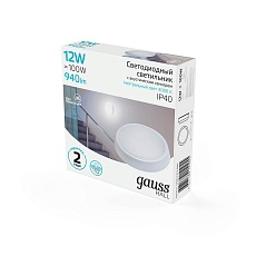 Настенно-потолочный светодиодный светильник Gauss Hall 193411212-OAS 1