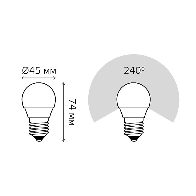 Лампа светодиодная Gauss E27 6W 4100K матовая 53226 Фото № 6
