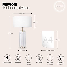 Настольная лампа Maytoni Muse MOD304TL-01G 1