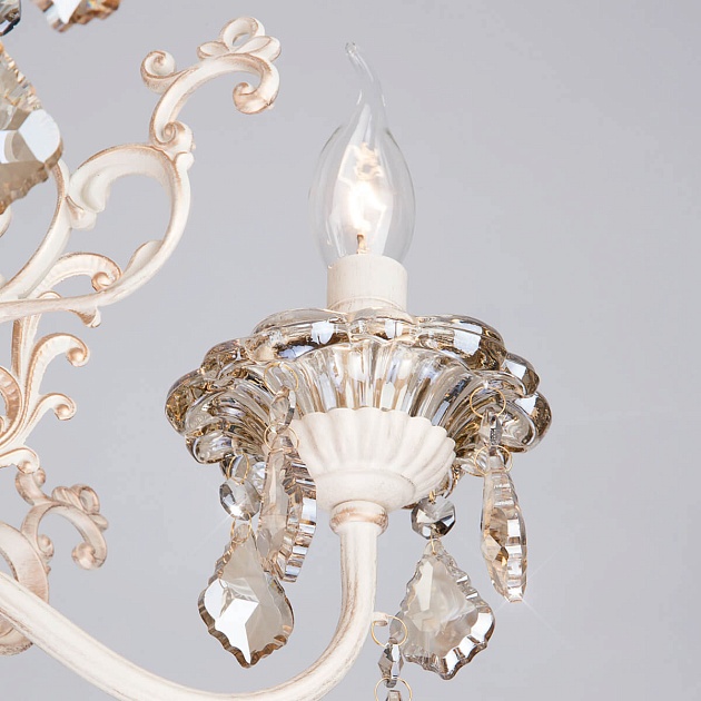 Подвесная люстра Eurosvet 3281/5 белый с золотом/тонированный хрусталь Strotskis Фото № 3