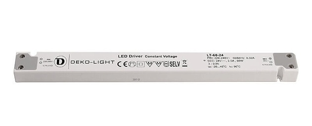 Блок питания Deko-Light LT-60-24 24V 60W IP20 2,5A 862094 изображение 1 Блок питания Deko-Light LT-60-24 24V 60W IP20 2,5A 862094 Фото № 1